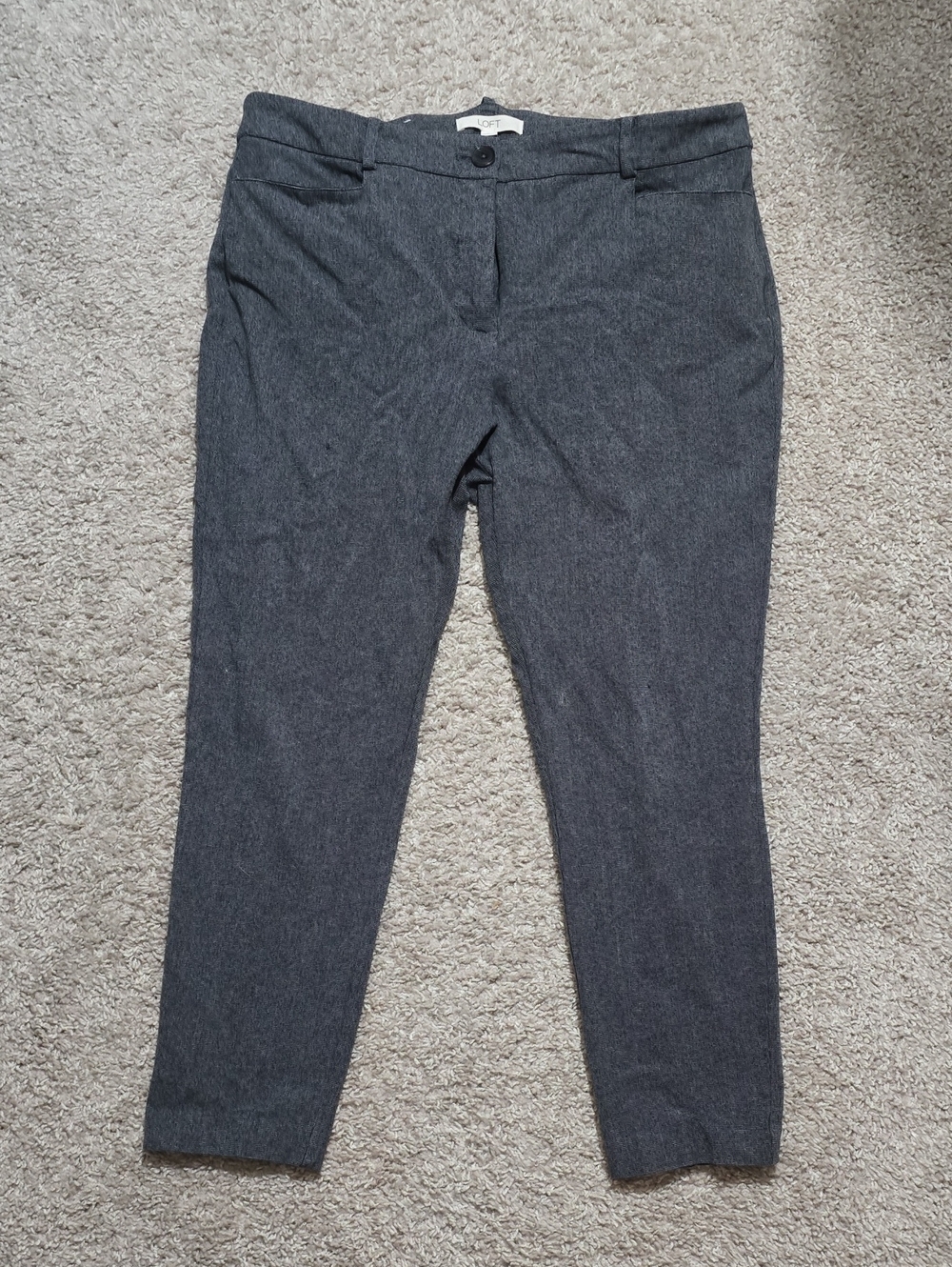 LOFT Charcoal Straight-Leg Dress Pants